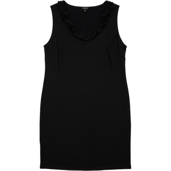 Talbots Dresses & Skirts - Talbots Dress Womens 3XP Black Ruffle Neck Sleeveless Heavyweight Cotton Shift